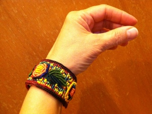 My new favorite bracelet, a gift from Cristina. From AlterNatives in RVA. Gracias Cristina!