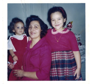 with my mother and sister, Christmas